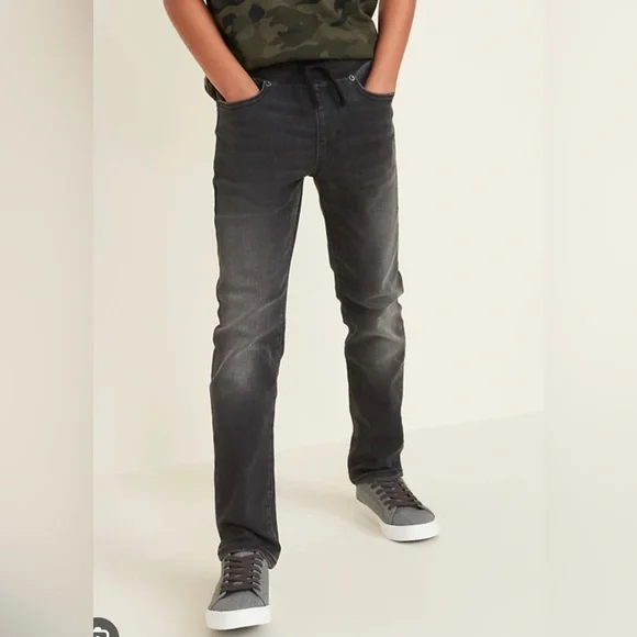 NWT Old Navy Karate Rib Knit Waist Washed Black Pull On Jeans Kids Boys XL 14-16 - Picture 14 of 14